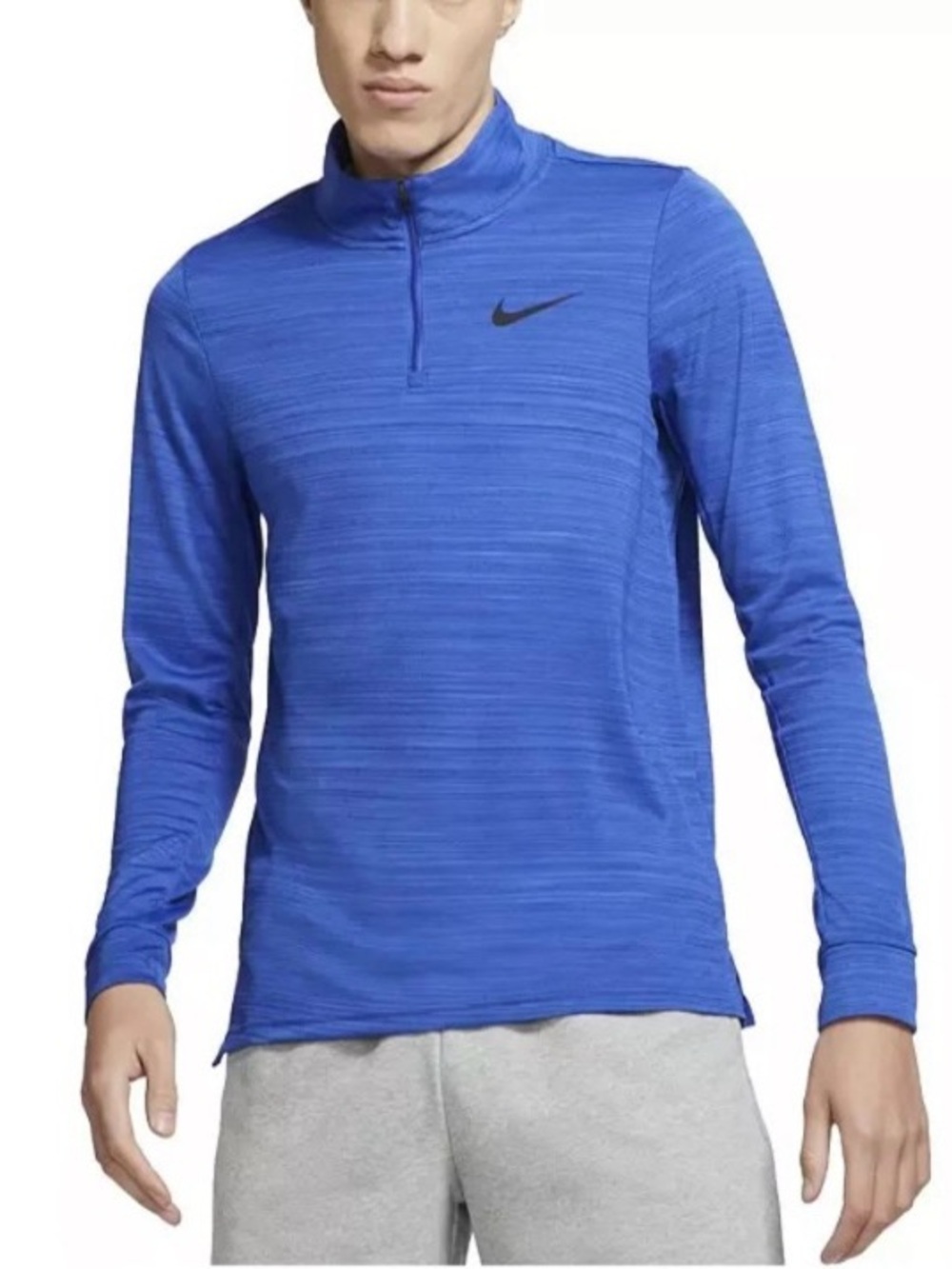 Nike Dri-FIT Superset Quarter Zip Long Sleeve Training Shirt Blue Men Size XXL